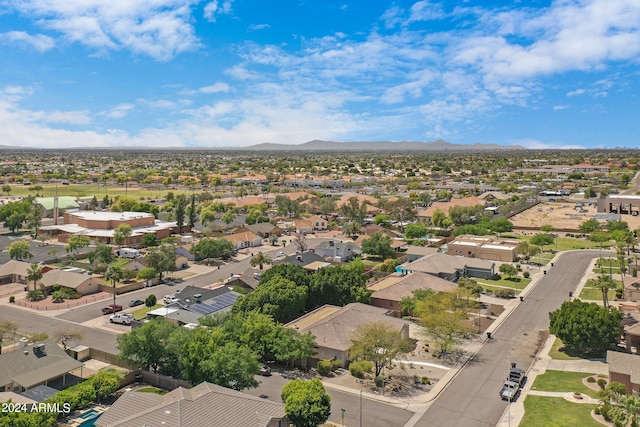 aerial view with a mountain view