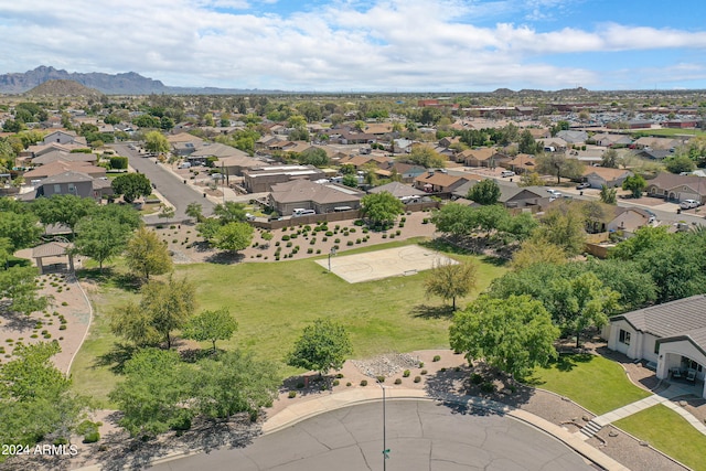 bird's eye view featuring a mountain view