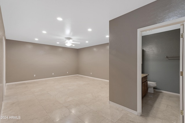 spare room featuring ceiling fan