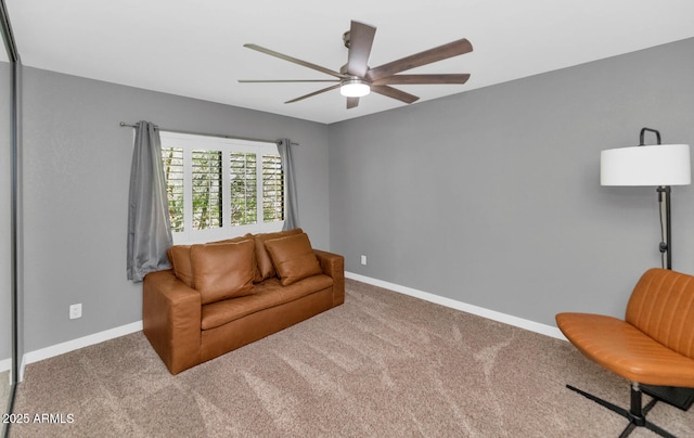 7806 N Via Del Sol, Scottsdale, AZ 85258 - living area with a ceiling fan and carpet floors