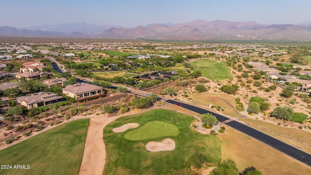 birds eye view of property featuring a mountain view