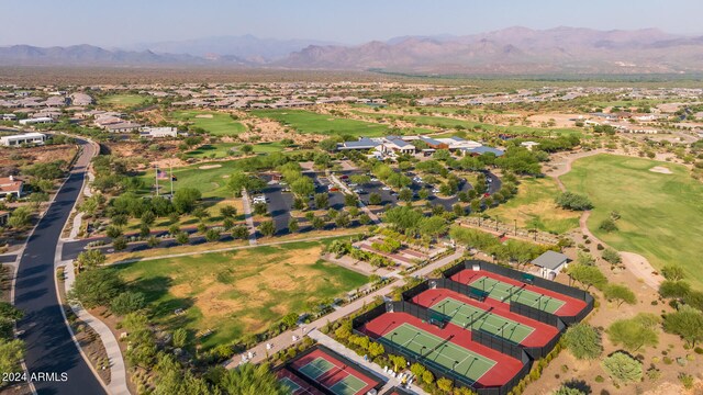 bird's eye view with a mountain view