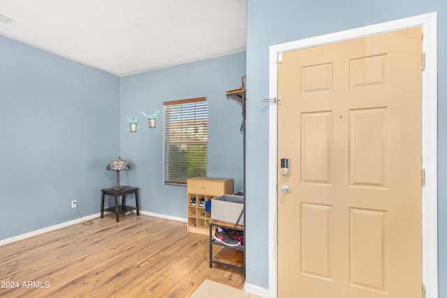 foyer featuring light hardwood / wood-style floors