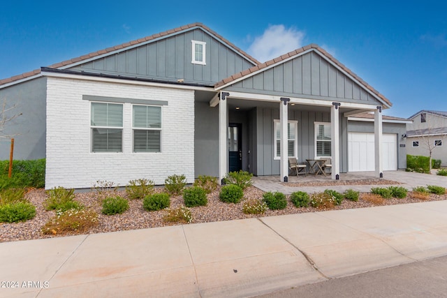 view of front of home with a garage