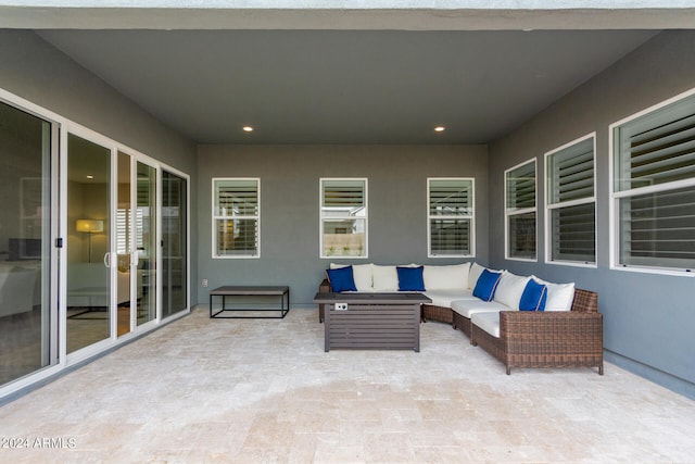 view of patio featuring an outdoor living space