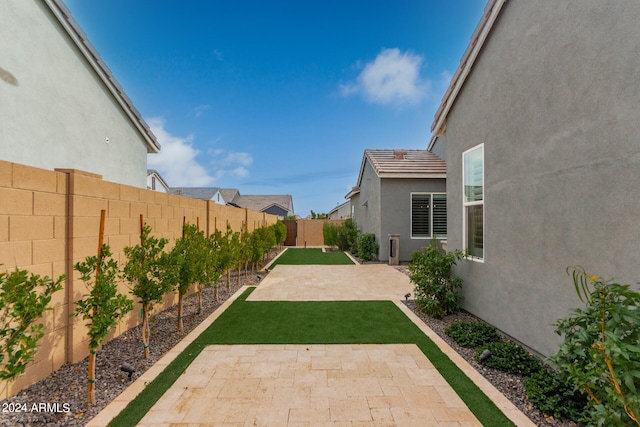 view of yard featuring a patio area