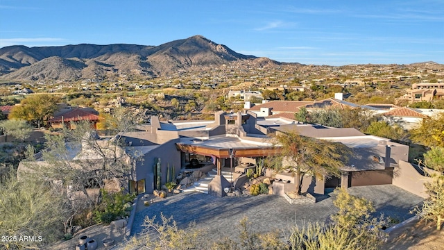 aerial view with a mountain view