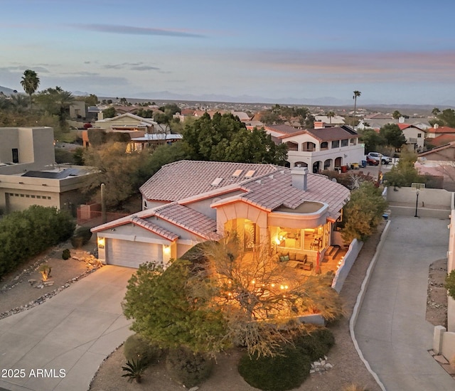 drone / aerial view featuring a residential view