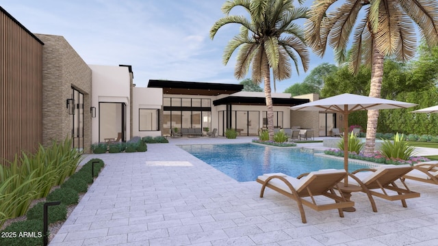 pool featuring a patio