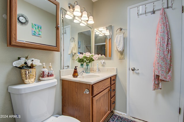 bathroom with toilet and vanity