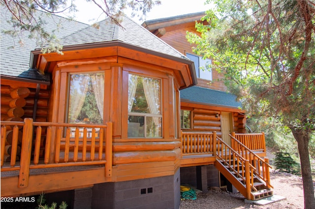 6168 W Hidden Pines Loop, Pine, AZ 85544 - back of property featuring log exterior and a shingled roof