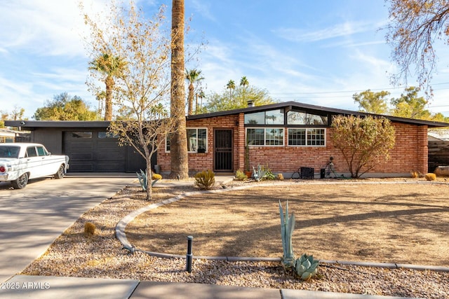 single story home with a garage