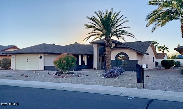 view of front facade featuring a garage