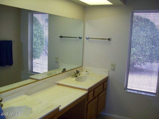 bathroom with vanity and a wealth of natural light