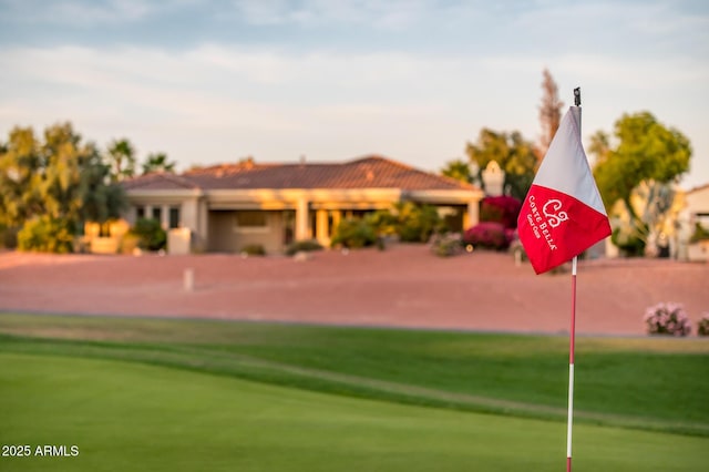view of community featuring view of golf course