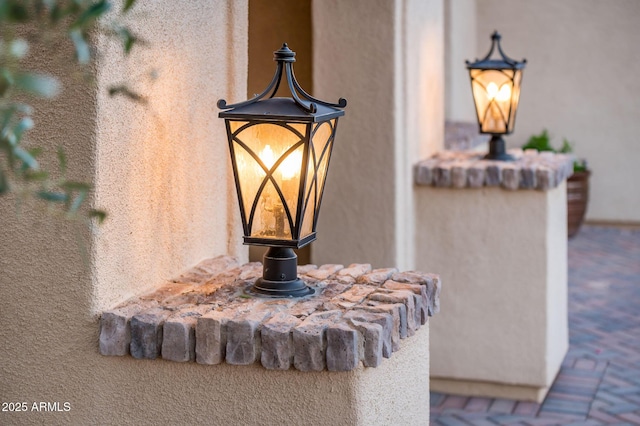 details featuring stucco siding