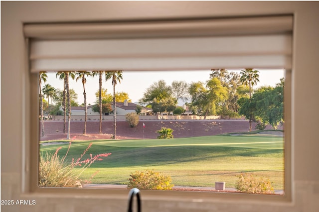 details featuring golf course view