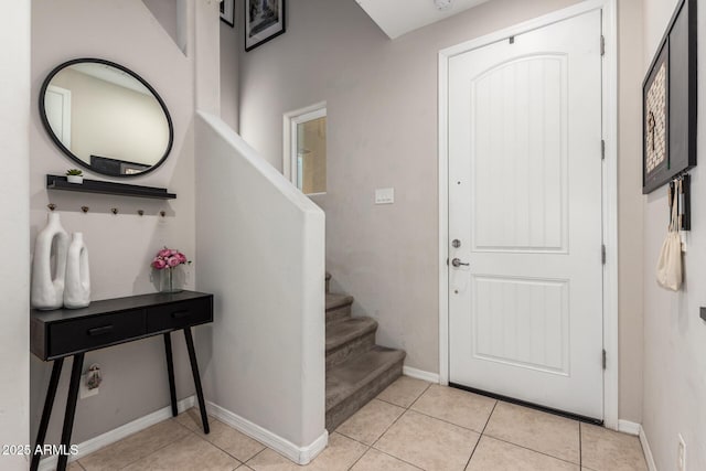 view of tiled foyer entrance