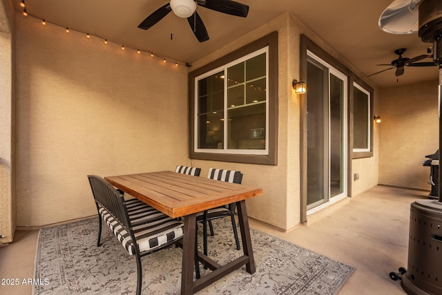 view of patio / terrace with ceiling fan