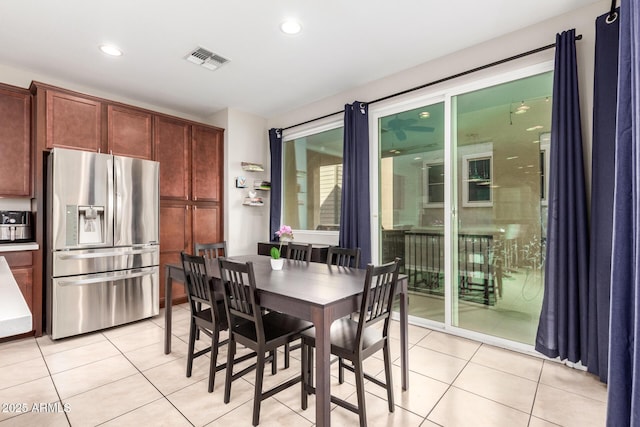 view of tiled dining space