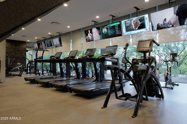 7180 E Kierland Blvd Unit 1116, Scottsdale, AZ 85254 - exercise room featuring a towering ceiling