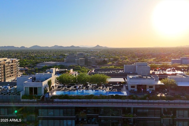 7180 E Kierland Blvd Unit 1116, Scottsdale, AZ 85254 - aerial view at dusk of a mountain view