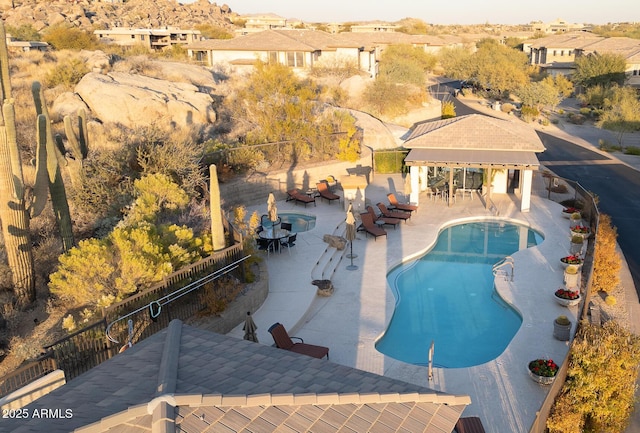 view of pool featuring a patio area