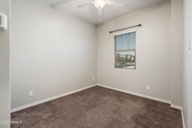 2611 S Quaintance St, Gilbert, AZ 85295 - unfurnished room with dark carpet, ceiling fan, and baseboards