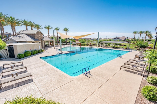 2611 S Quaintance St, Gilbert, AZ 85295 - community pool featuring fence, a patio area, and a gazebo