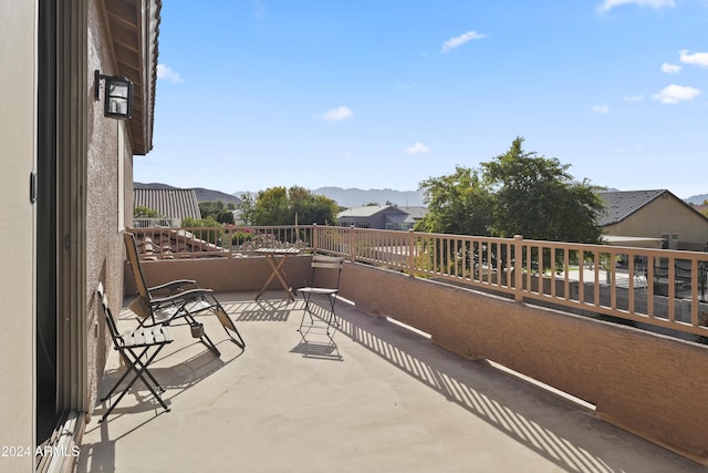 balcony with a mountain view