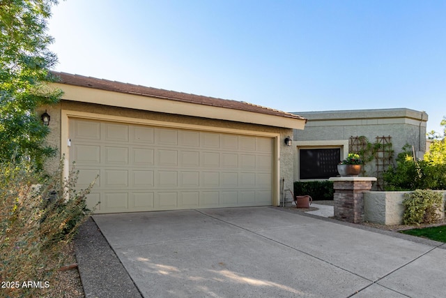 exterior space featuring a garage