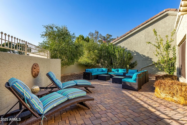 view of patio / terrace with an outdoor hangout area