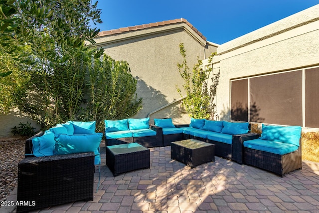 view of patio / terrace featuring an outdoor living space