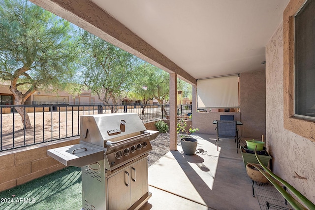 view of patio with grilling area