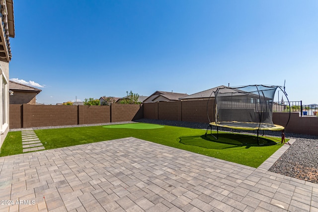 view of patio / terrace featuring a trampoline