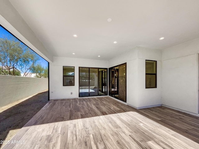 interior space featuring a wooden deck