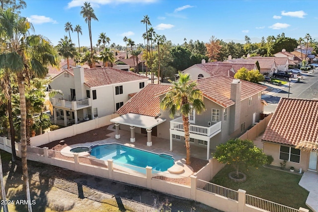 view of pool featuring a patio