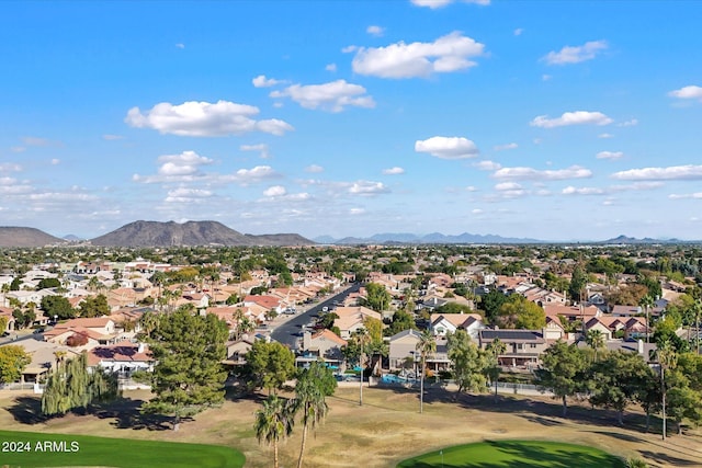 aerial view featuring a mountain view