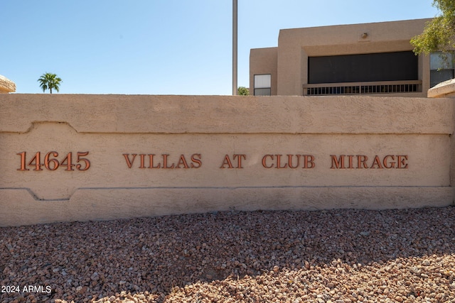 view of community sign