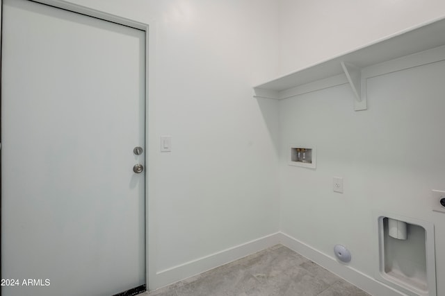 washroom featuring gas dryer hookup, hookup for a washing machine, and hookup for an electric dryer