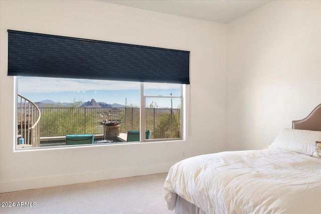 bedroom with multiple windows and carpet floors