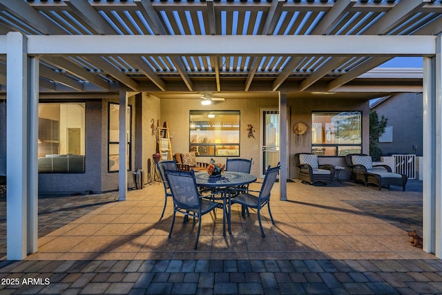 view of patio with a pergola