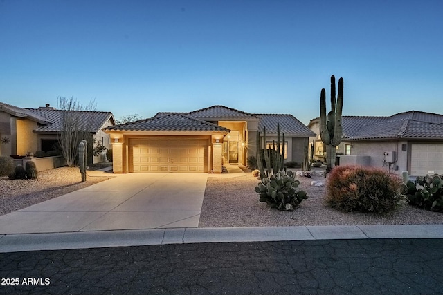 view of front of house with a garage