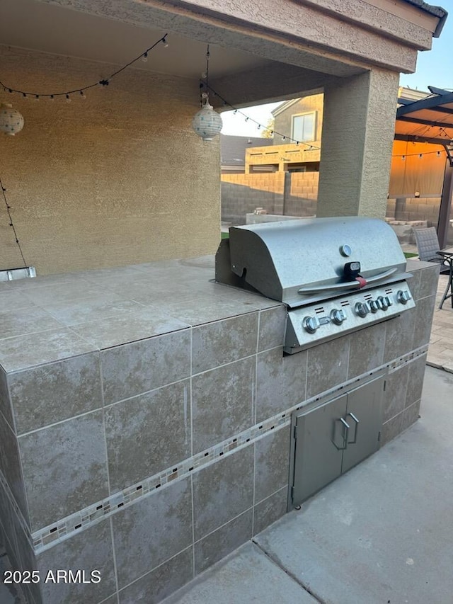 view of patio featuring area for grilling