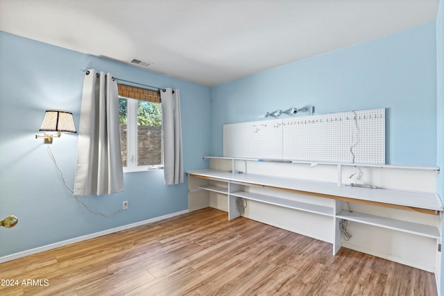 home office featuring wood-type flooring