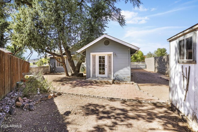 view of outbuilding with an outbuilding and a fenced backyard