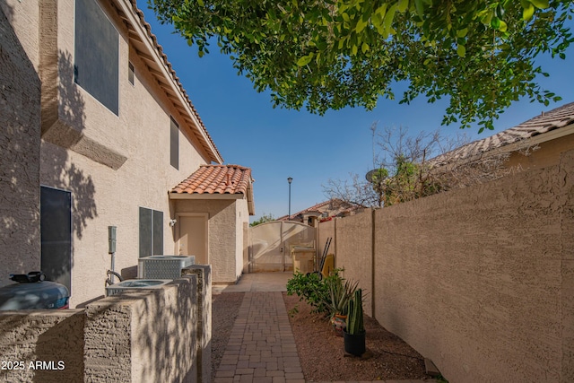 view of patio / terrace featuring a fenced backyard and a gate