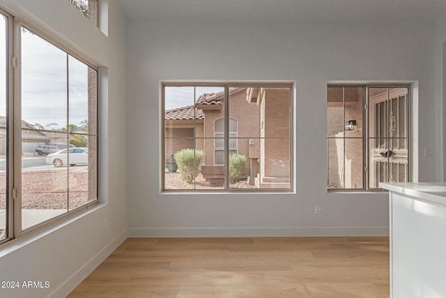 empty room featuring light wood-type flooring