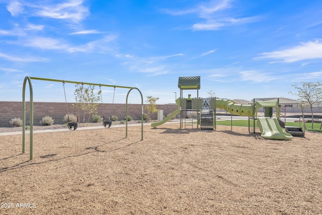 community play area with fence