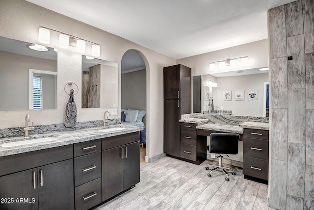 2405 E Lynwood Cir, Mesa, AZ 85213 - full bathroom with double vanity and wood finished floors